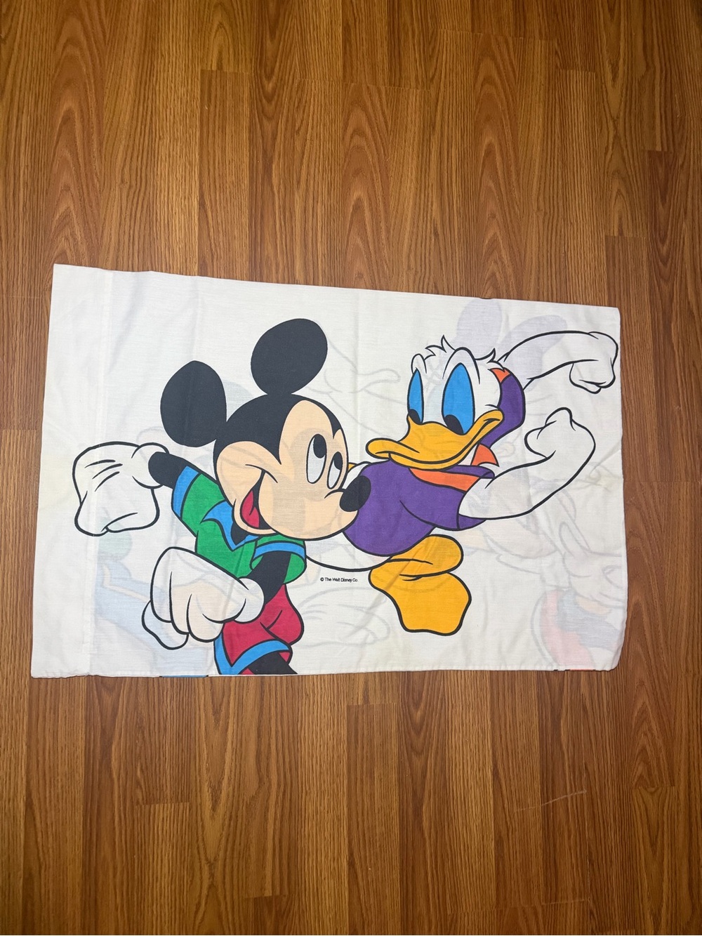 VTG Disney Mickey Mouse Donald Duck Minnie & Dafney Standard Pillowcase